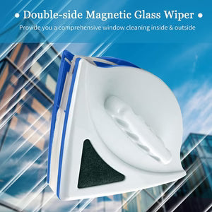 Double magnetic glass cleaner from My Store featuring two cleaning faces and a magnetic handle for streak-free window cleaning.