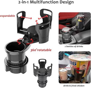 ArabNest Car Drink Expander Holder attached to a vehicle's cup holder, designed to hold larger drink containers securely.