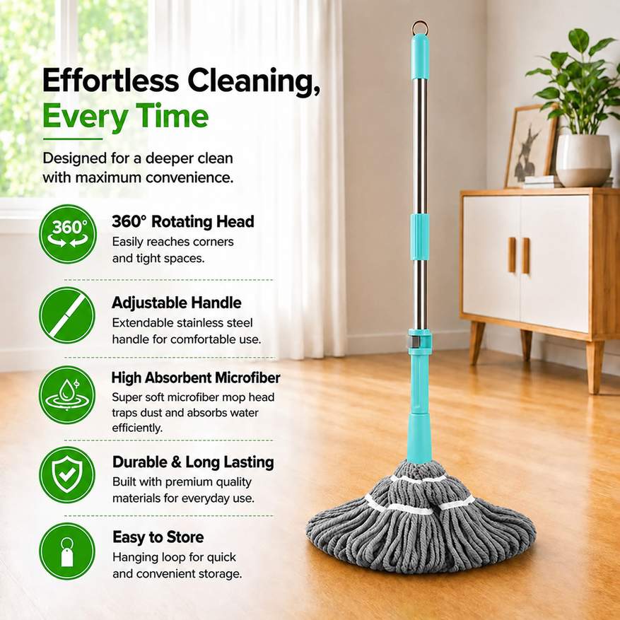 Easyclean™ 2 In 1 360° Rotatable Self Cleaning Floor Mop