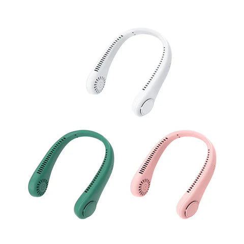 ArabNest Vaneless Neck Hanging Fan, portable bladeless, rechargeable USB cooling fan with dual cooling for personal summer comfort.